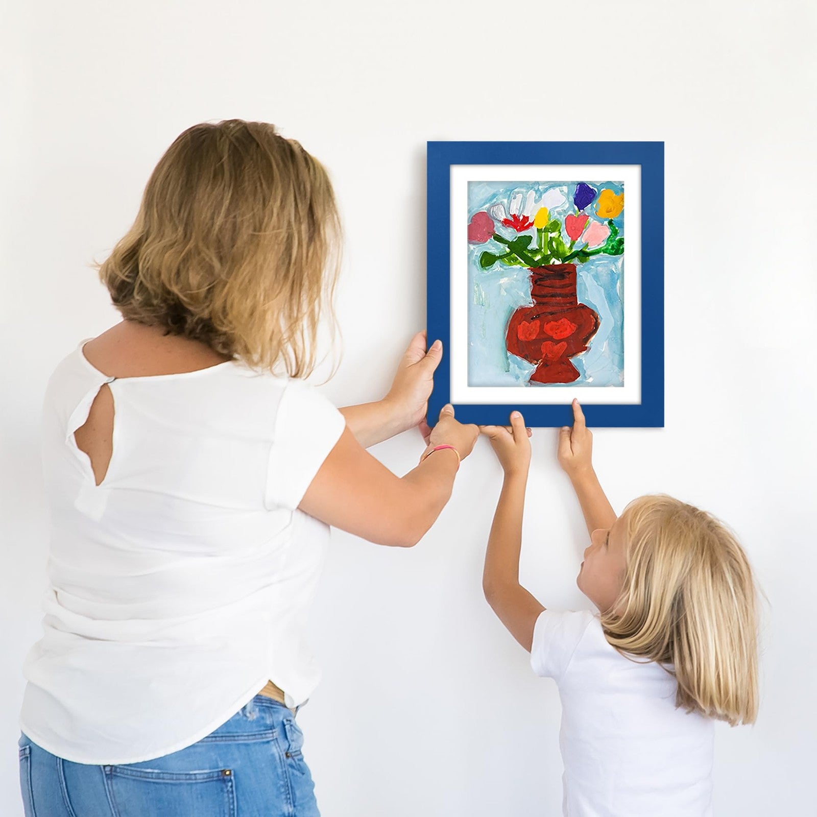 Kids Artwork Frame Changeable Sapphire Blue 8.5x11 & 10x12.5 Display