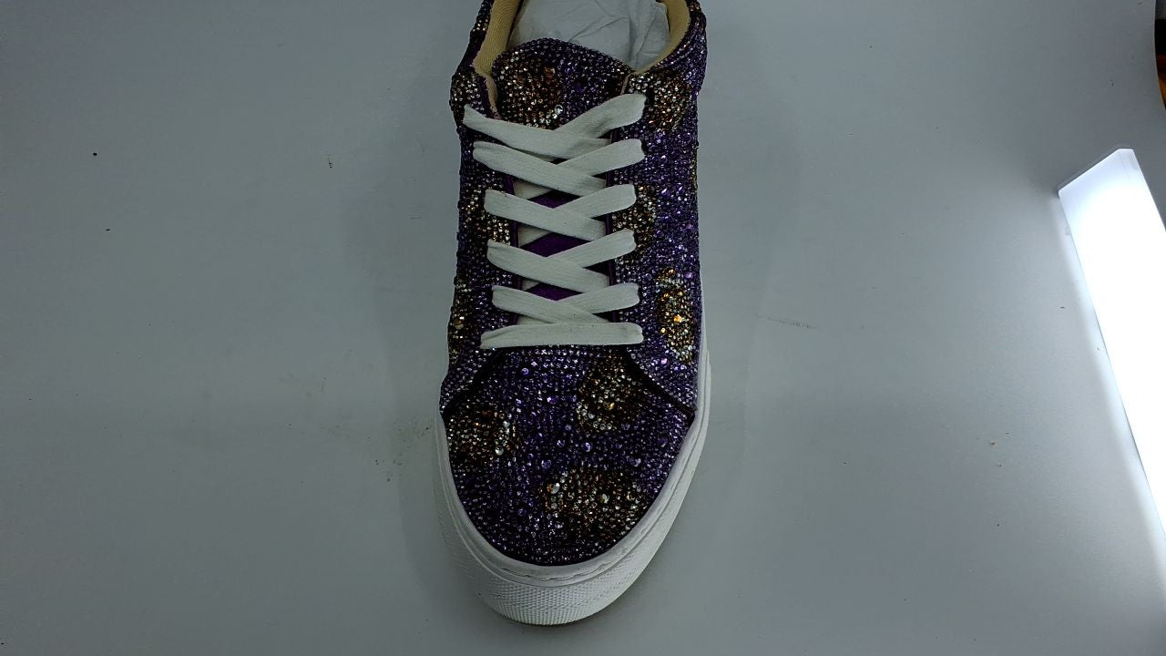 Betsey Johnson Women's Sidny Sneaker, Purple Football, 9.5