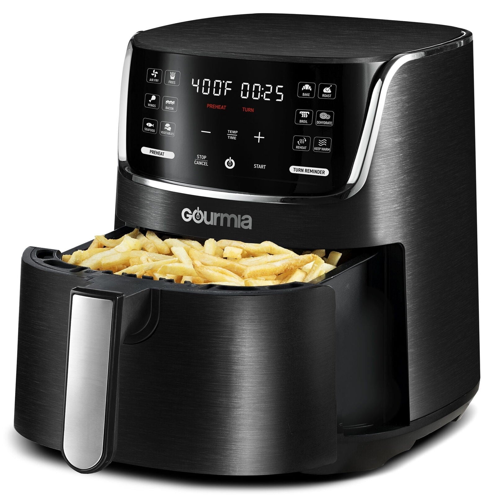 Gourmia 4-Quart Digital Air Fryer with 12 One-Touch Presets, GAF414, Black