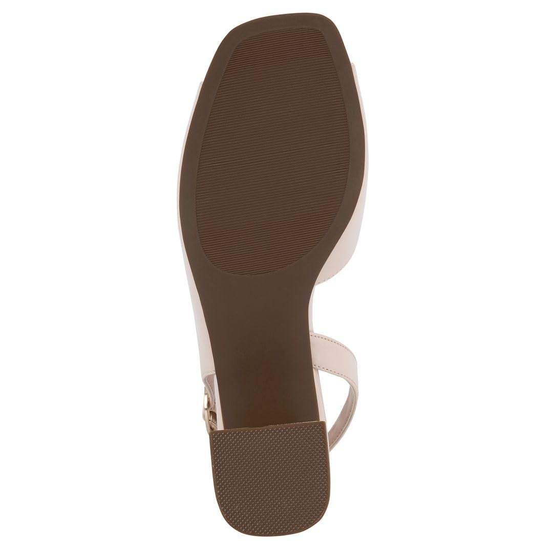Open Toe Block Heel Sandals Women's 8.5 Bone Patent by Jones New York