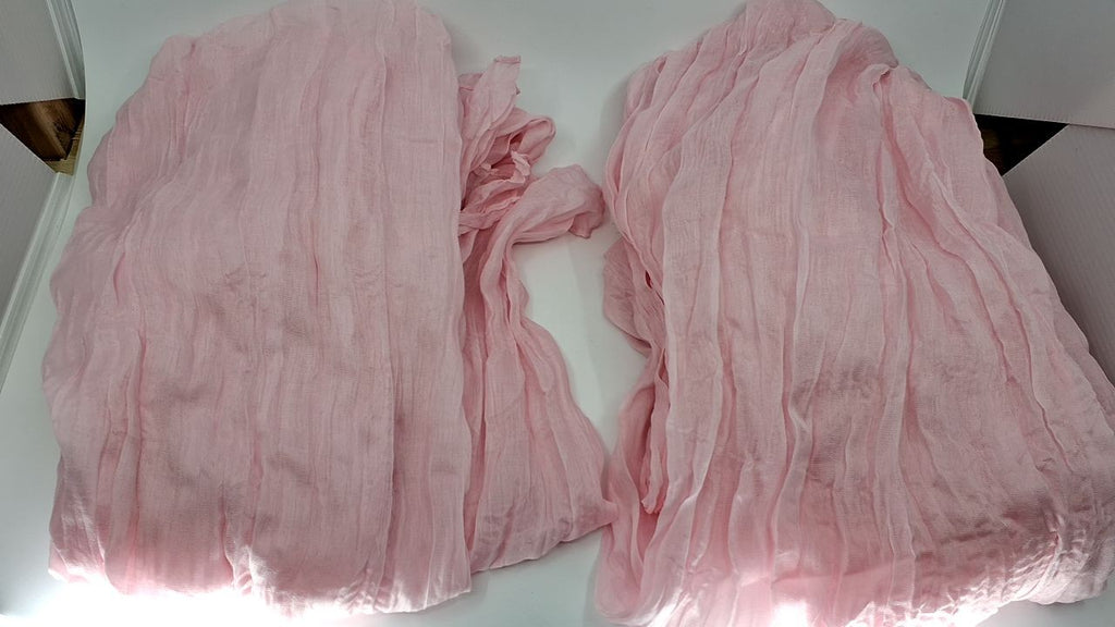 Boho Pink Cheesecloth Table Runner 10ft - 8 Pcs for Centerpieces