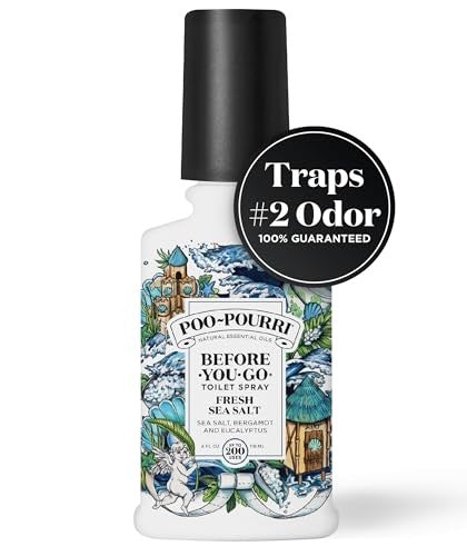 Poo-Pourri Fresh Sea Salt Toilet Spray 4 Fl Oz, Plant-Based Deodorizer