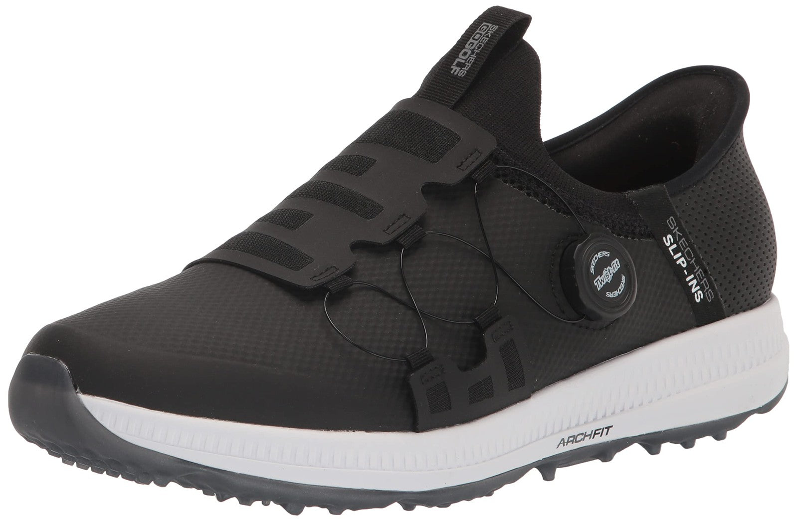Skechers Men's Go Golf Elite 5 Arch Fit Shoes, Waterproof, 9.5, Black/White