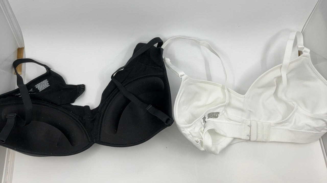 Fruit of the Loom 34C Seamless Wire-Free Push-Up Bra 2-Pack Black/White