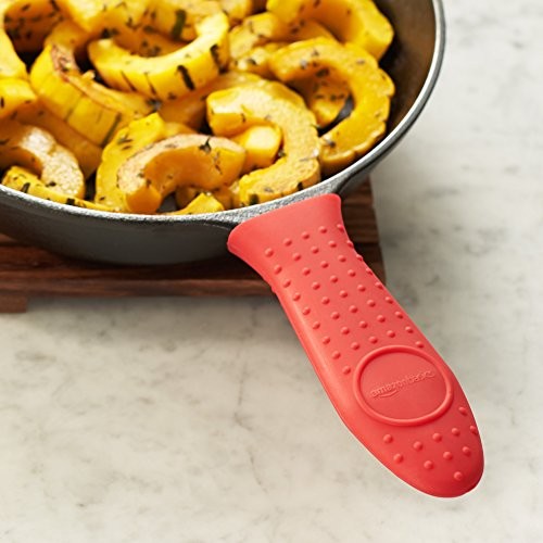 Heat-Resistant Silicone Skillet Handle Cover, Red, 5.6"L x 1.9"W