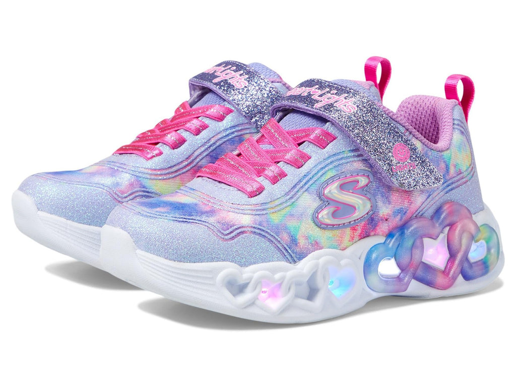 Skechers Kids Infinite Heart Lights Sneaker, Lavender/Multi, Size 1