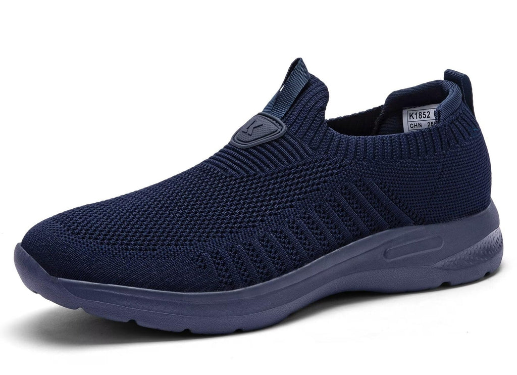 Dark Blue Men's Slip On Running Shoes Lightweight Breathable Sneakers