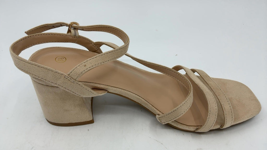 mysoft Women's Strappy Low Chunky Size 8.5 Block Heel Sandals Open Toe