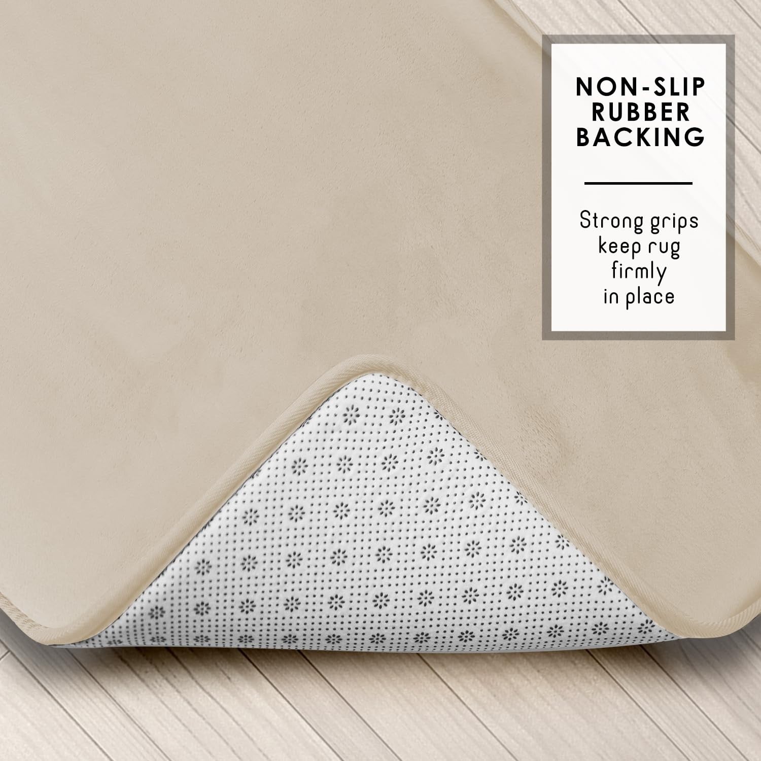 Ultra Soft Memory Foam Bath Rugs, Non-Slip, 17x24 in, Linen Color