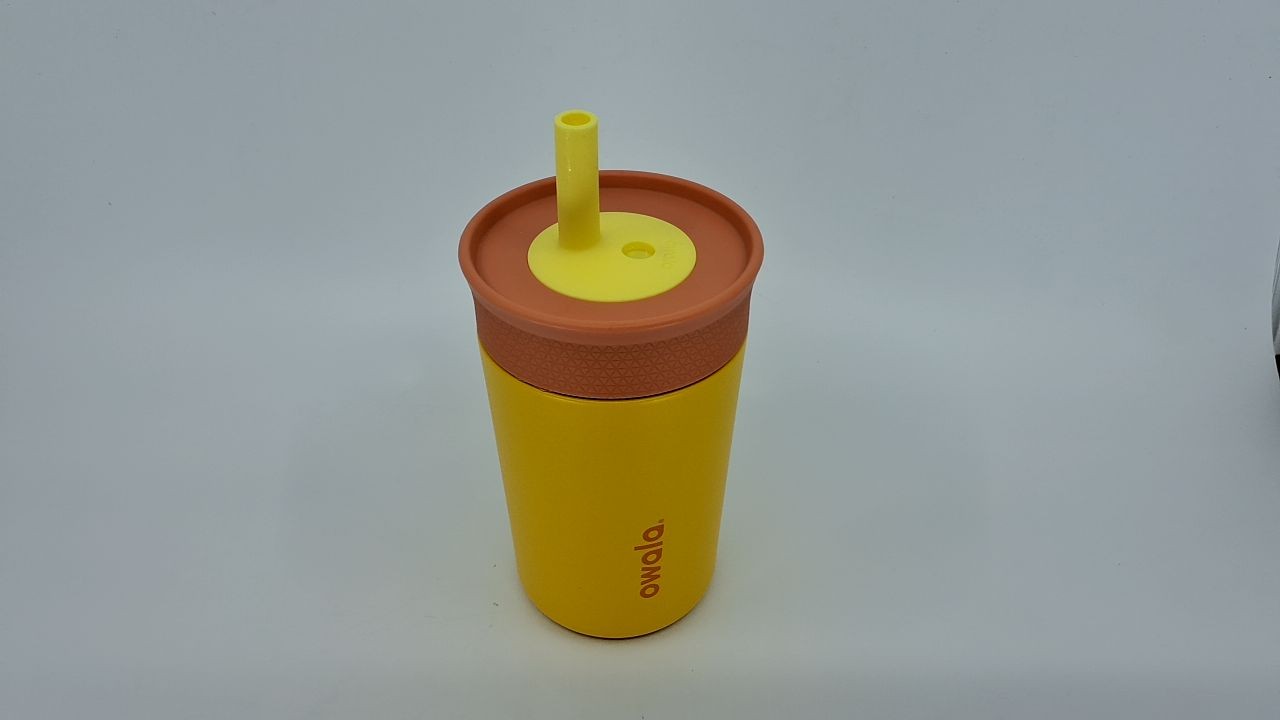 Owala Kids 12 Oz Insulated Tumbler w/ Spill Resistant Straw, Peach & Yellow