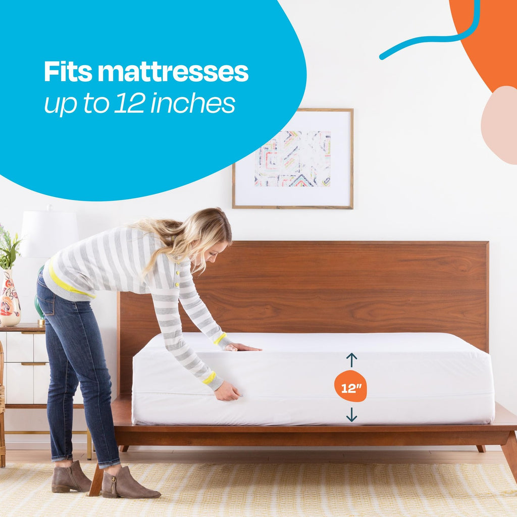 Full Size Waterproof Mattress Protector - Zippered Encasement, White