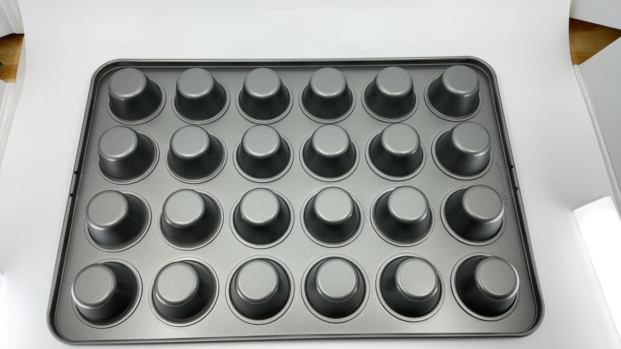 KitchenAid 24-Cup Nonstick Aluminized Steel Mini Muffin Pan, Contour Silver