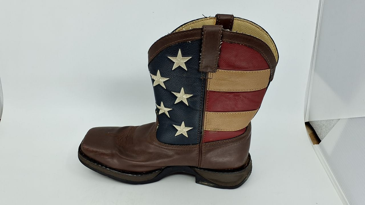 Durango Kids BT245 Lil' 8 Inch Patriotic,Brown/Union Flag,6 M US Big Kid
