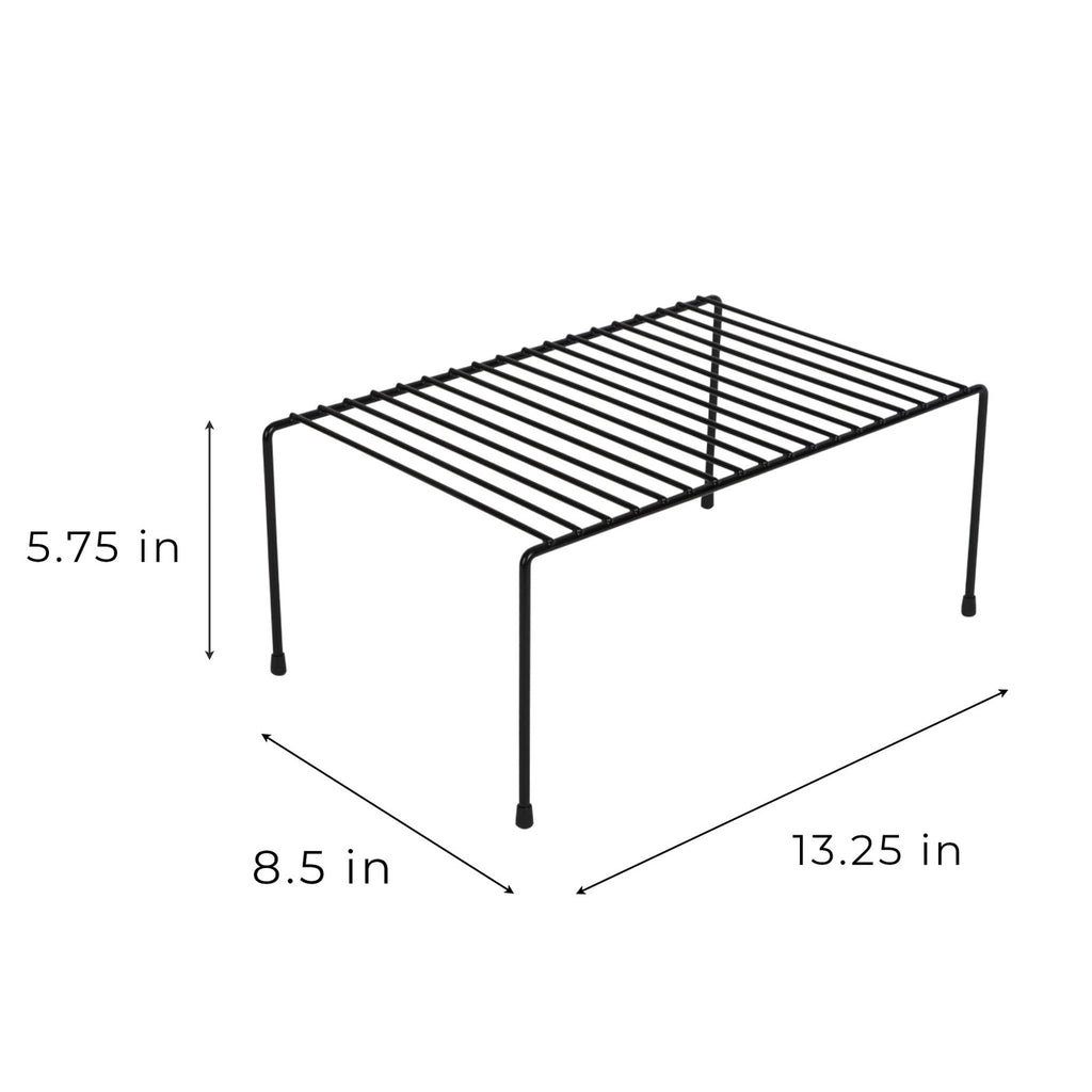 Kitchen Organizer Shelf, Black Steel, 8.5 x 13.25 in, Medium Size