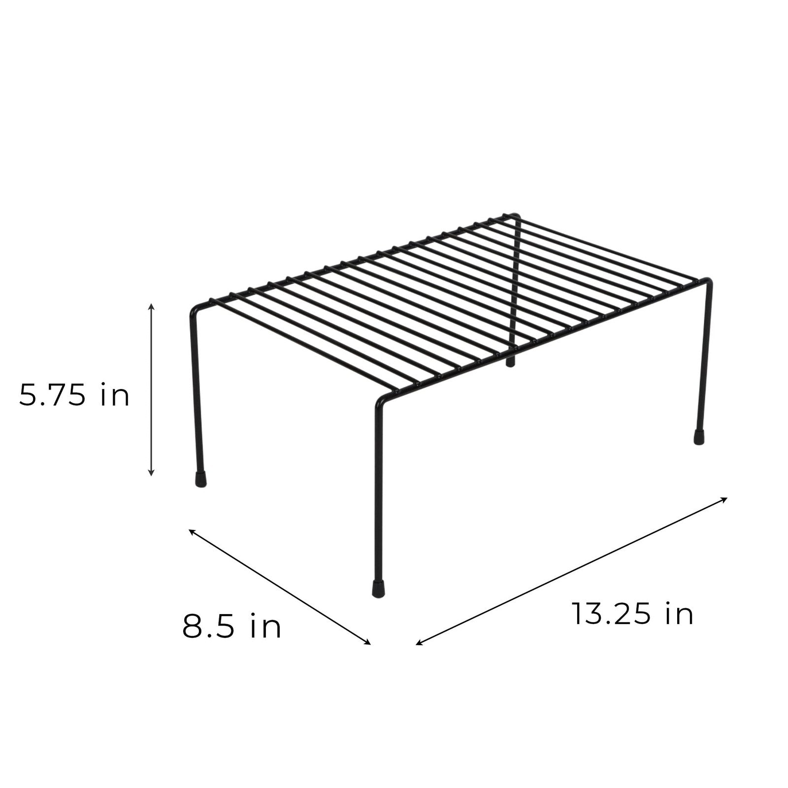 Kitchen Organizer Shelf, Black Steel, 8.5 x 13.25 in, Medium Size