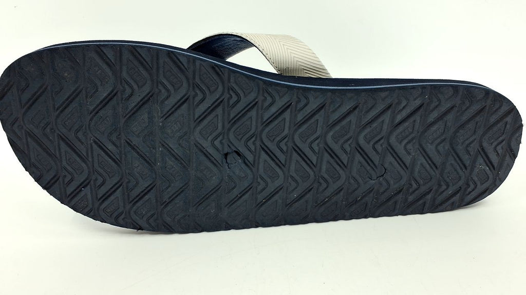 Reef Twinpin Mens Flip Flops 12 Grey/Navy Water Friendly Cushion Footbed