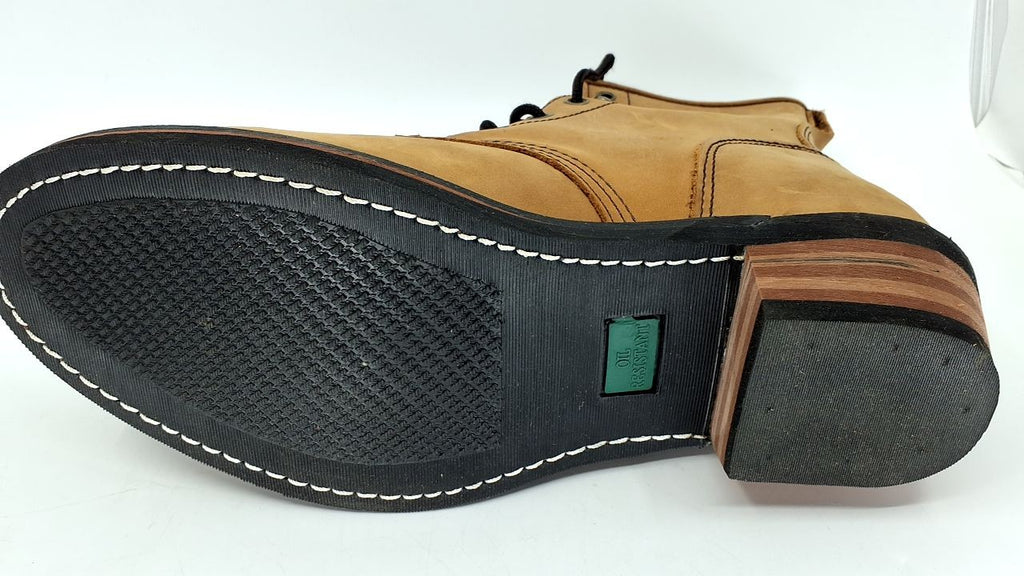 Ad Tec 9in Men's Packer Boots, Brown Leather, Non-Slip Sole, Size 10