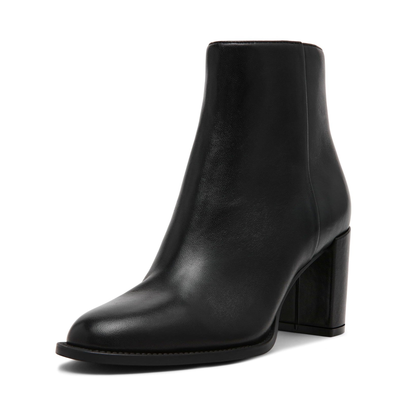 Steve Madden Women's Jozie Ankle Boot, Black Leather, 10M