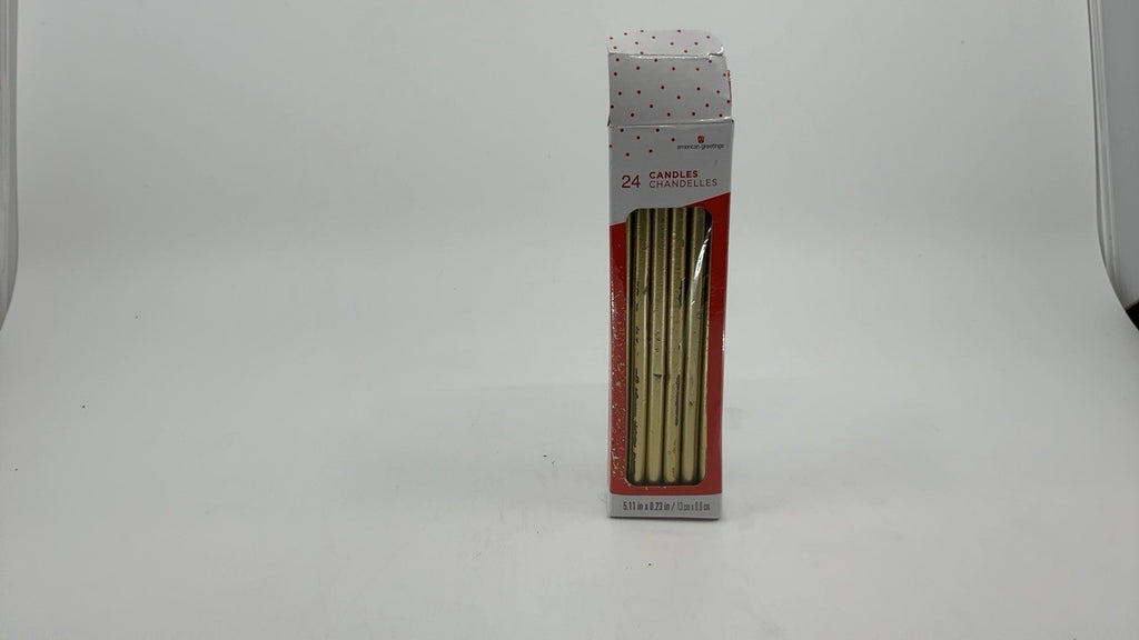 American Greetings Birthday Candles, Long Thin Gold (24-Count)