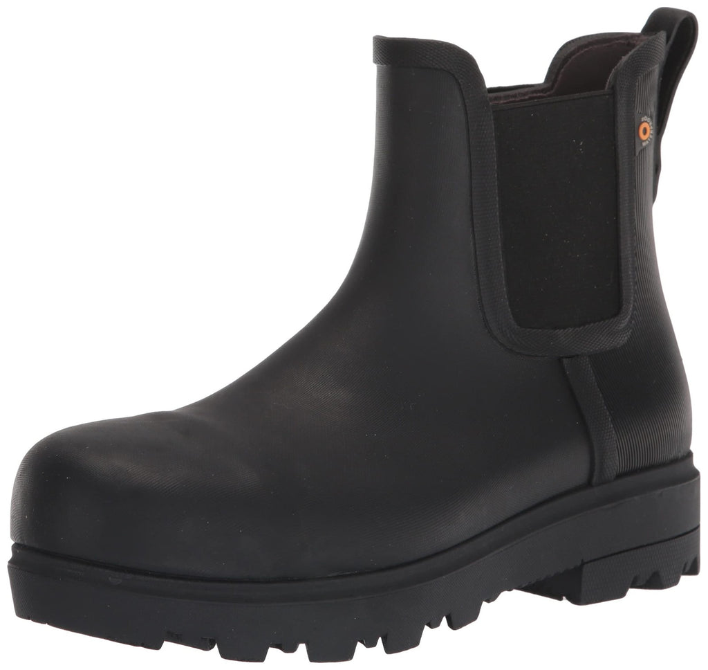 Bogs Womens Laurel Chelsea Safety Toe Boot, Black, Size 9