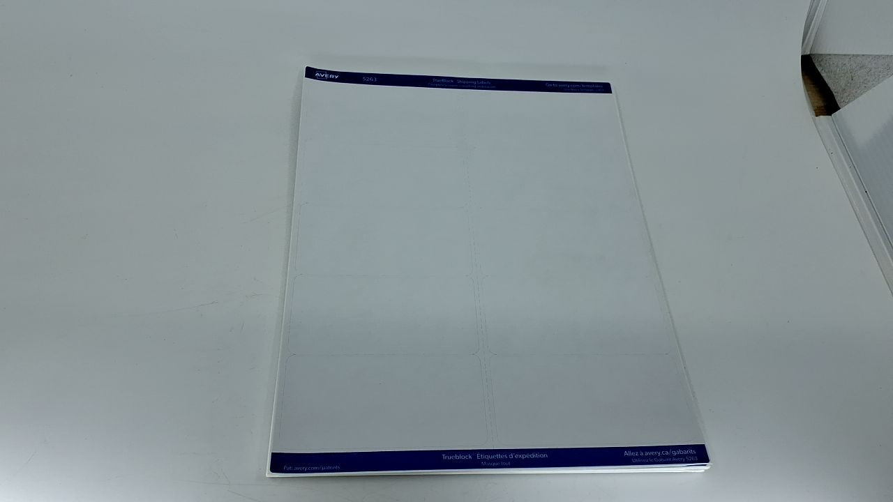 Avery 5263 TrueBlock Labels, 2" x 4", White, 250 Count, Laser Compatible