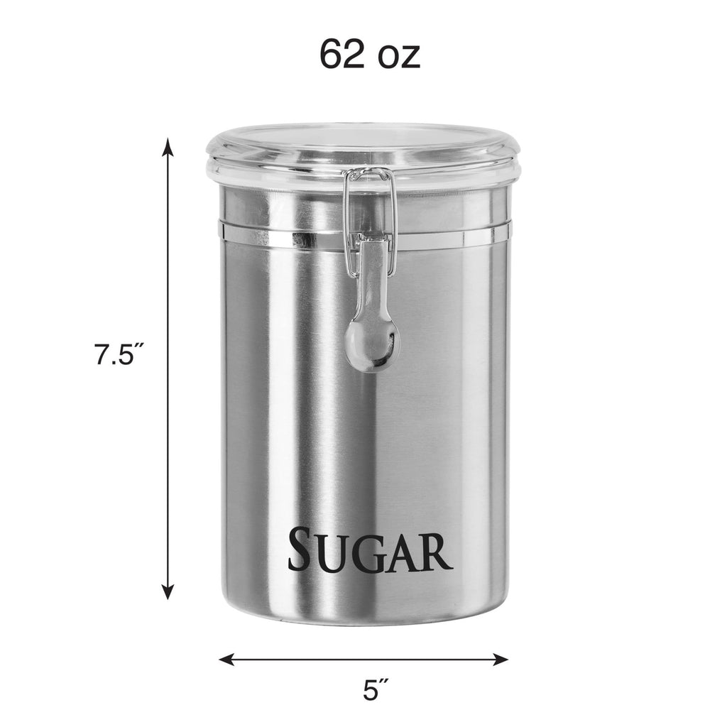 Oggi 62 Oz Sugar Canister - Airtight Stainless Steel Container