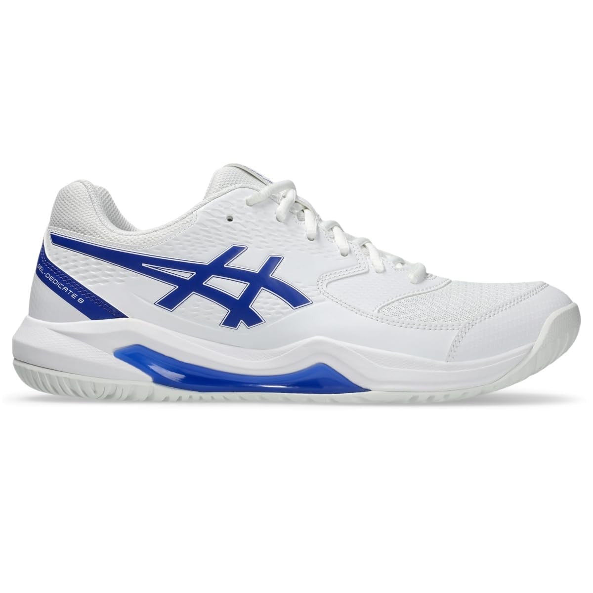ASICS Men's Gel-Dedicate 8 Tennis Shoes, 9, White/Dark Cobalt