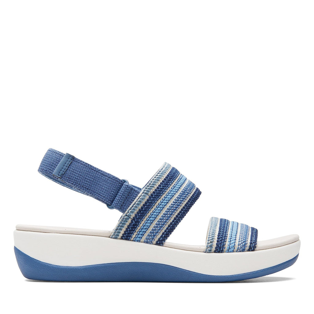 Clarks Women's Arla Stroll Flat Sandal, Blue Combi, 11