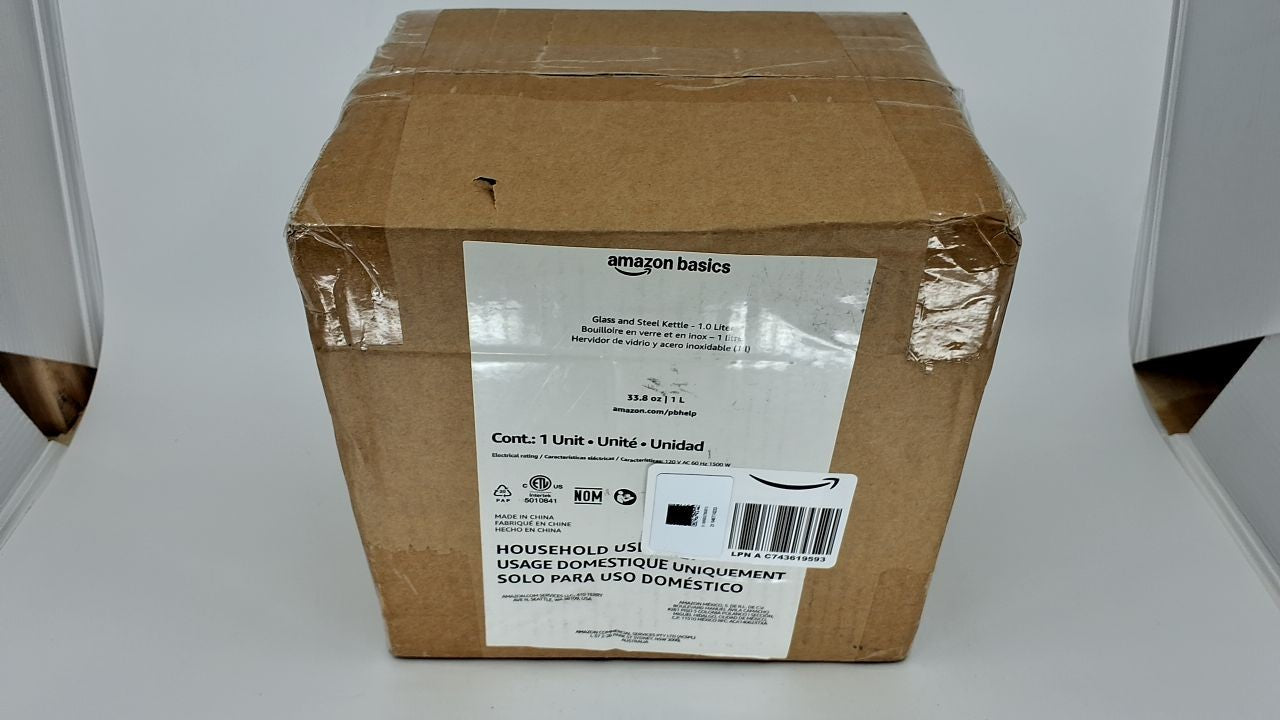 1500W Electric Kettle, 1.1 Qt, Glass & Steel, Auto Shut-Off, BPA-Free