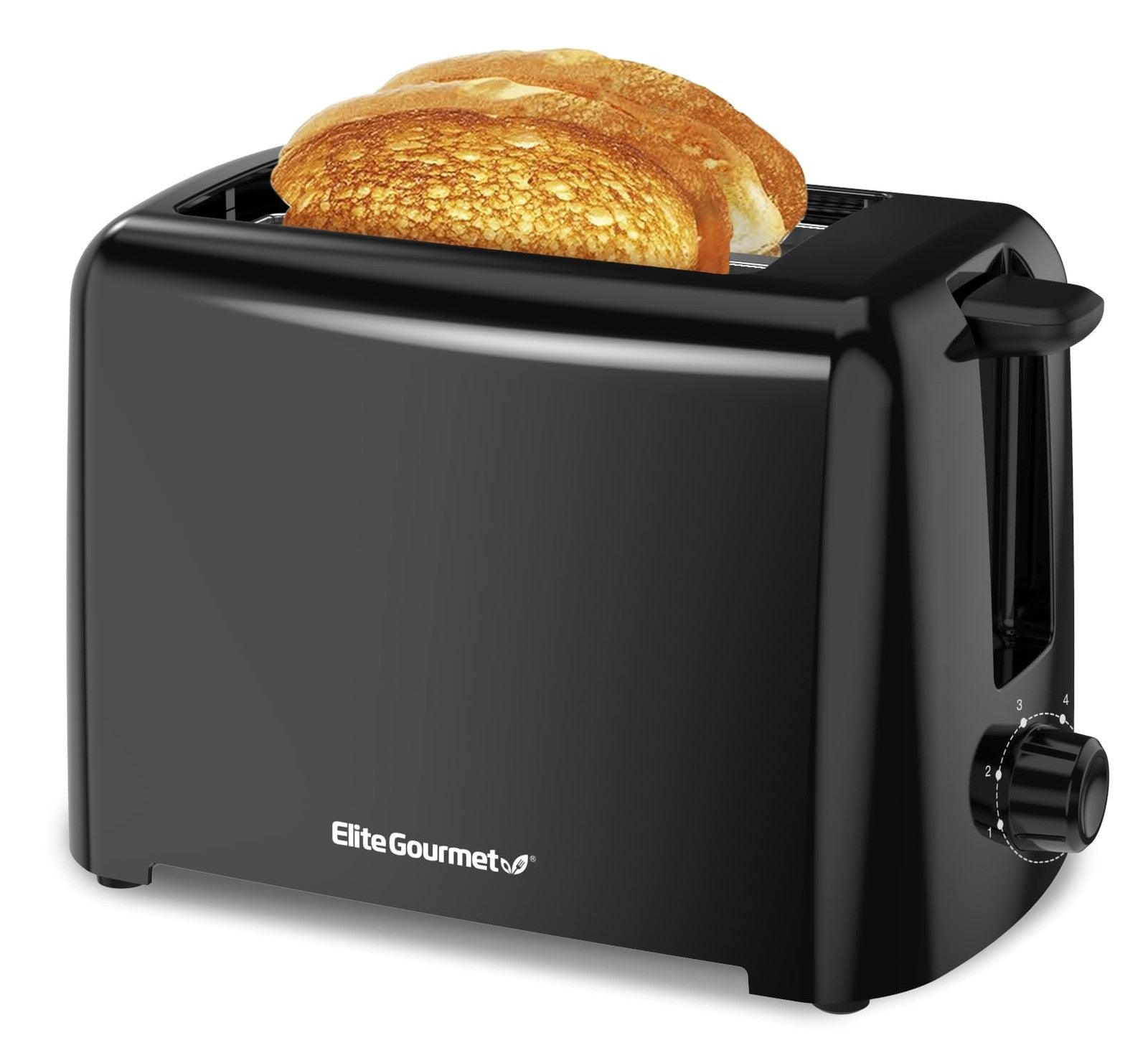 Black 2 Slice Toaster w/ 6 Settings, Extra Wide Slots, ETL Certified
