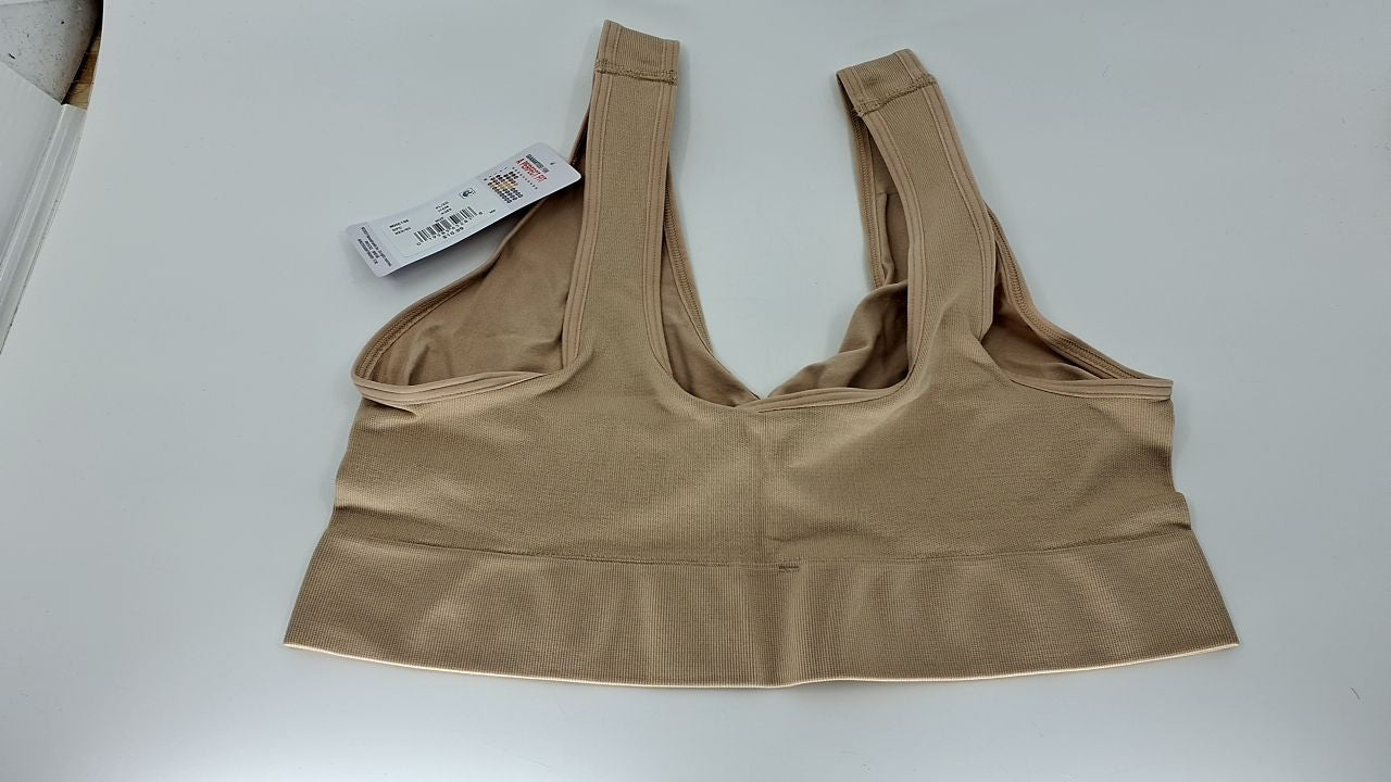 Hanes Cozy Wireless Bra, Pullover, Seamless T-Shirt, Nude, X-Large