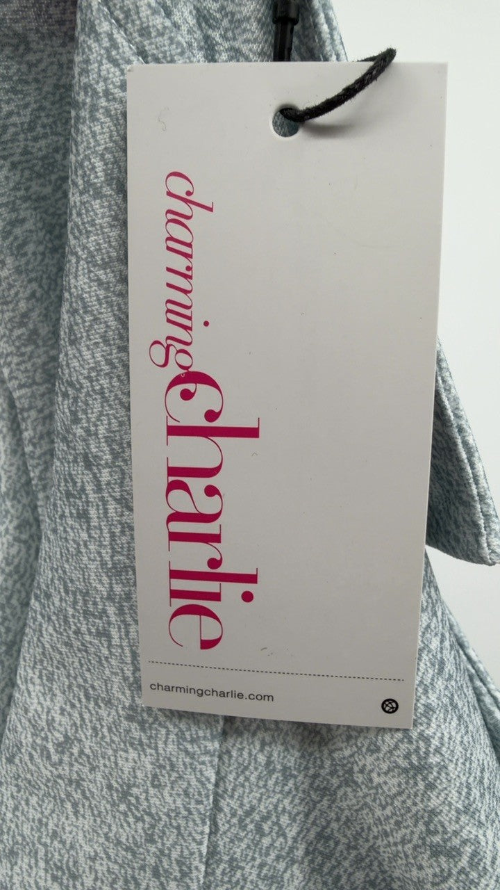 Full Size Contrast Lapel Collar Top and Pants Set