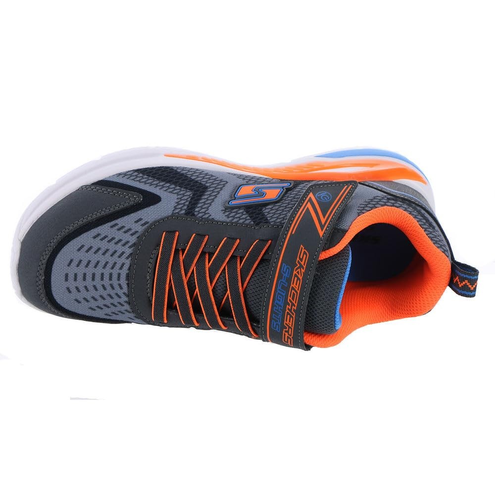Skechers Kids Boys Tri-Namics Sneaker, Charcoal/Orange,12 Little Kid