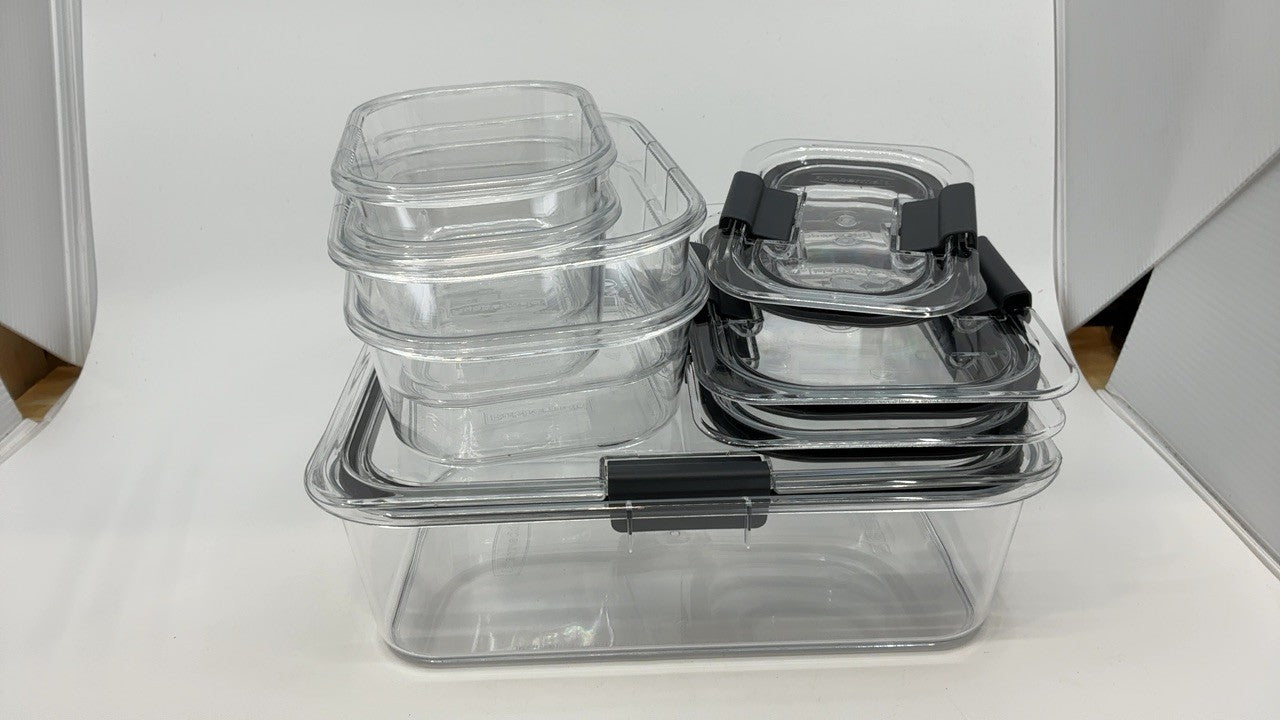 Rubbermaid Brilliance Food Storage Set of 5, BPA-Free, Leak-Proof Containers