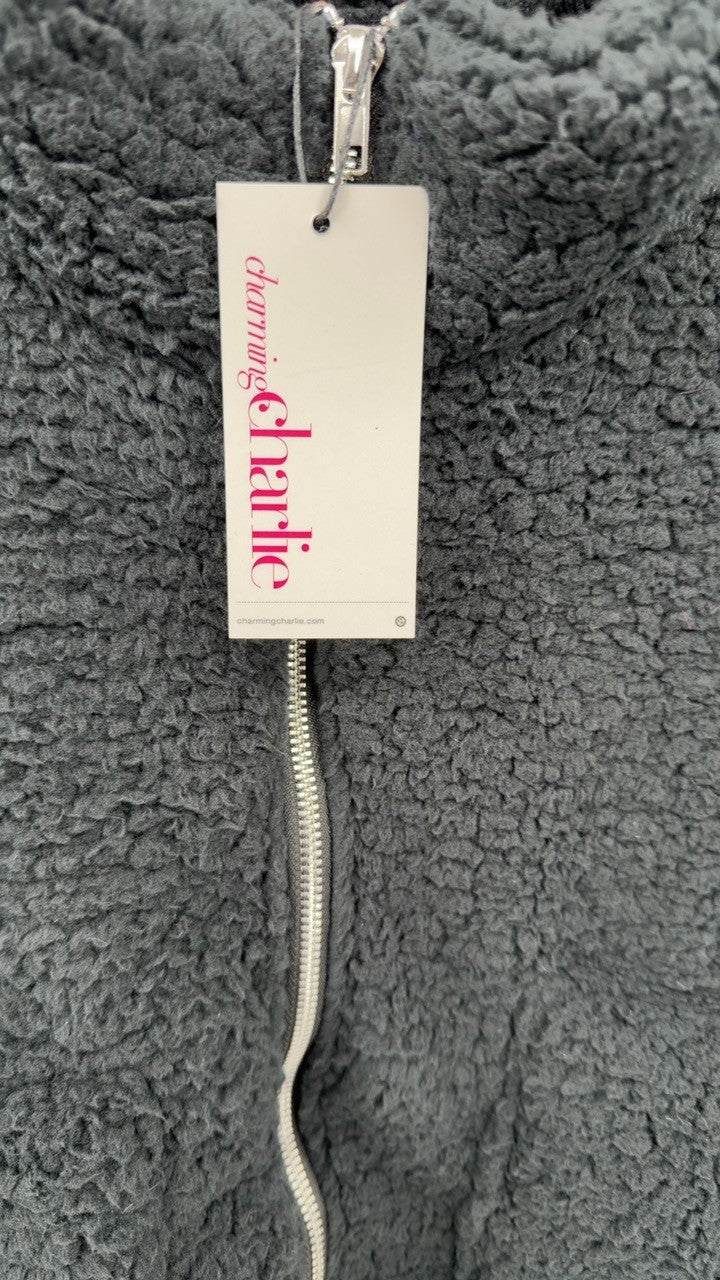 Cozy Zip Up Cropped Sherpa Jacket