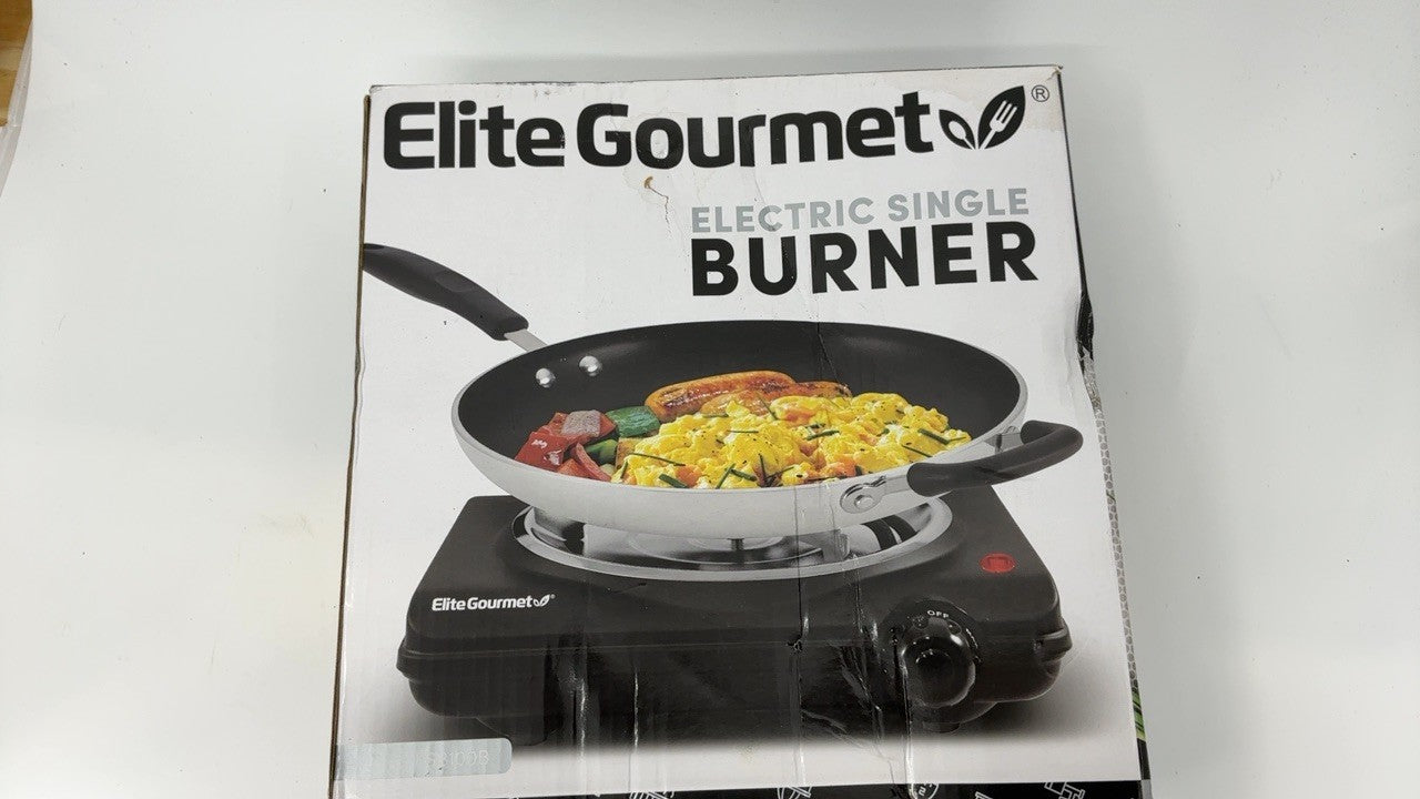 Coiled Electric Hot Plate, Elite Gourmet ESB100B, Black, Temperature Control
