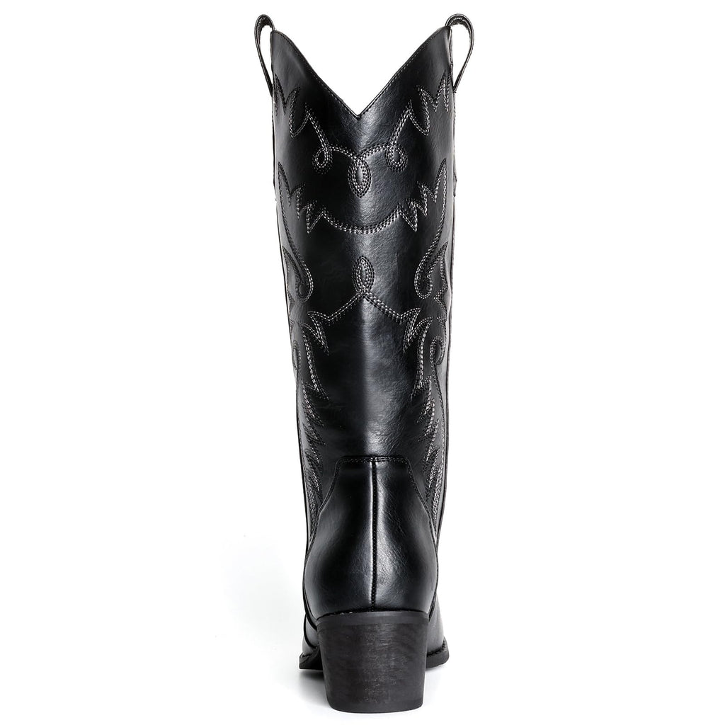 IXU Cowboy Boots Women Pointy Toe Women's Mid Calf Western Cowgirl Boots, 10.5