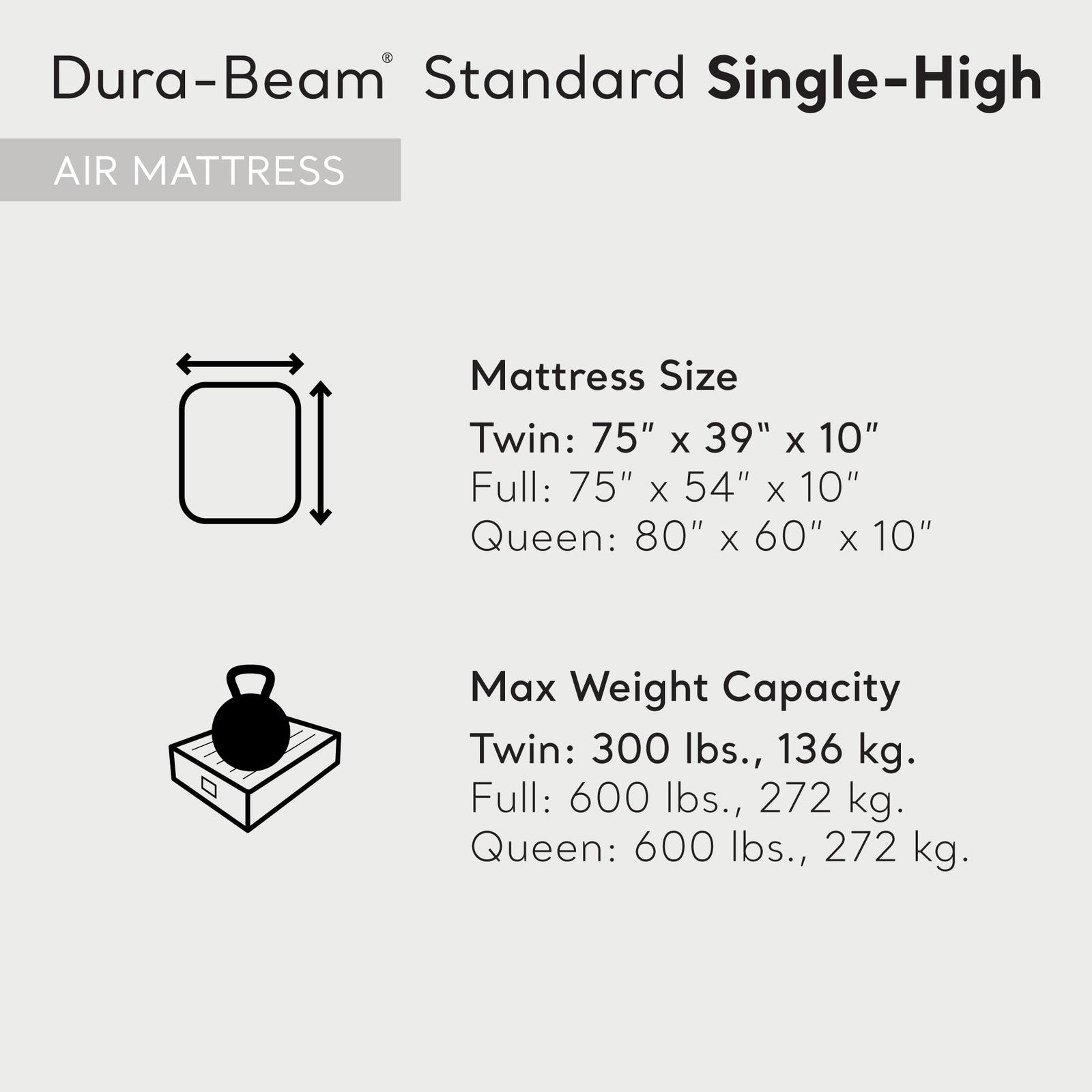Intex Twin Air Mattress 10in Dura-Beam Fiber-Tech 300lb Capacity