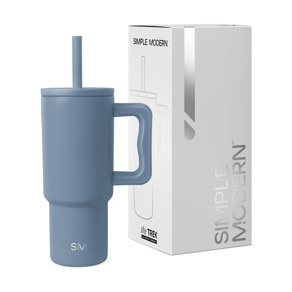Kids 24 oz Trek Tumbler - Stainless Steel w/ Handle - Blue Dune