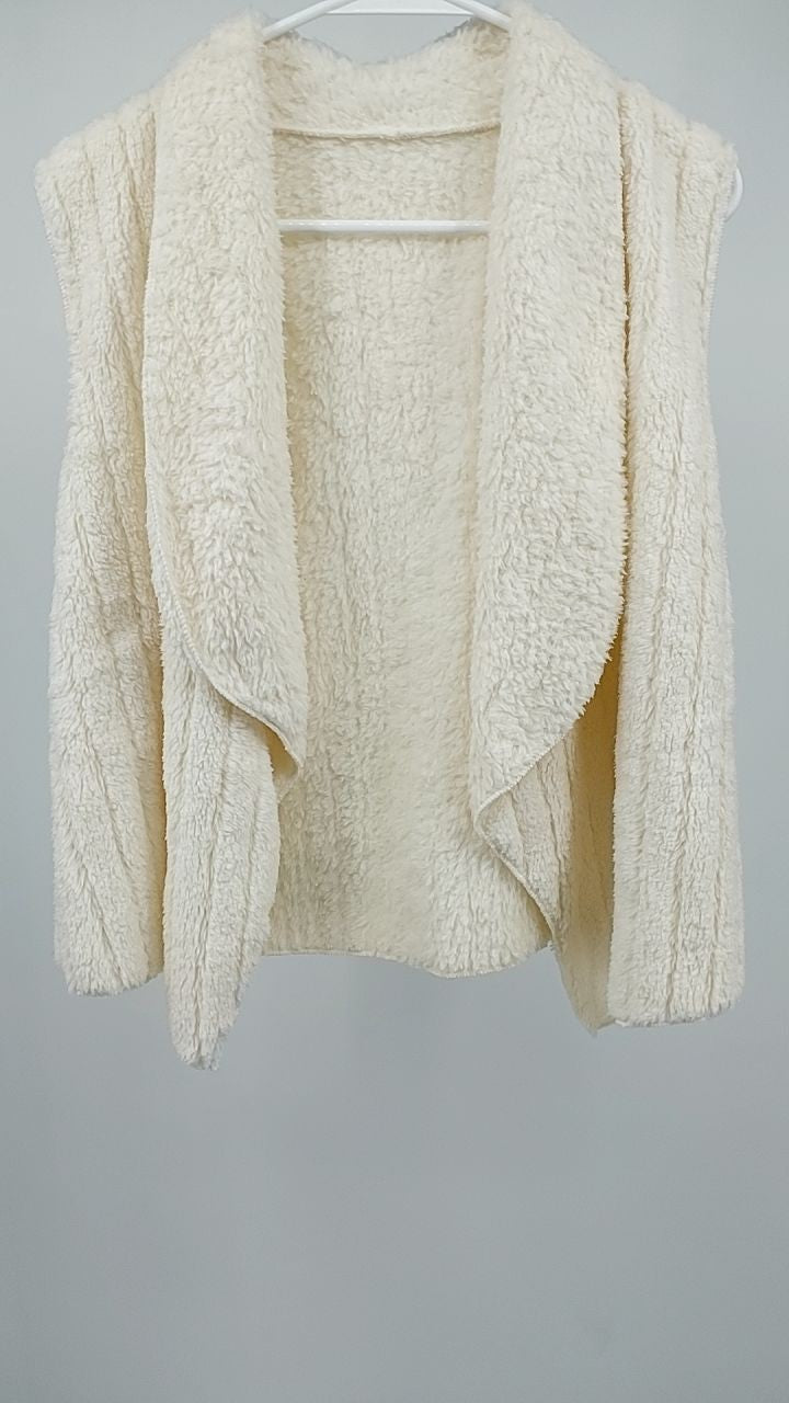 Open Front Fuzzy Vest Coat
