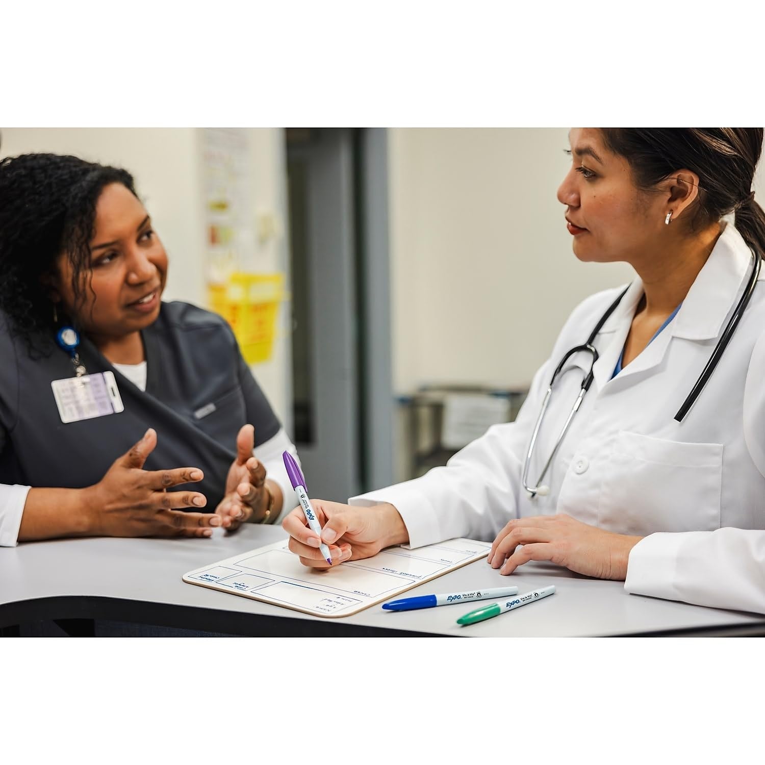 EXPO Vis-a-Vis Wet Erase Marker Set, Fine Tip, Assorted Colors, 8 Count