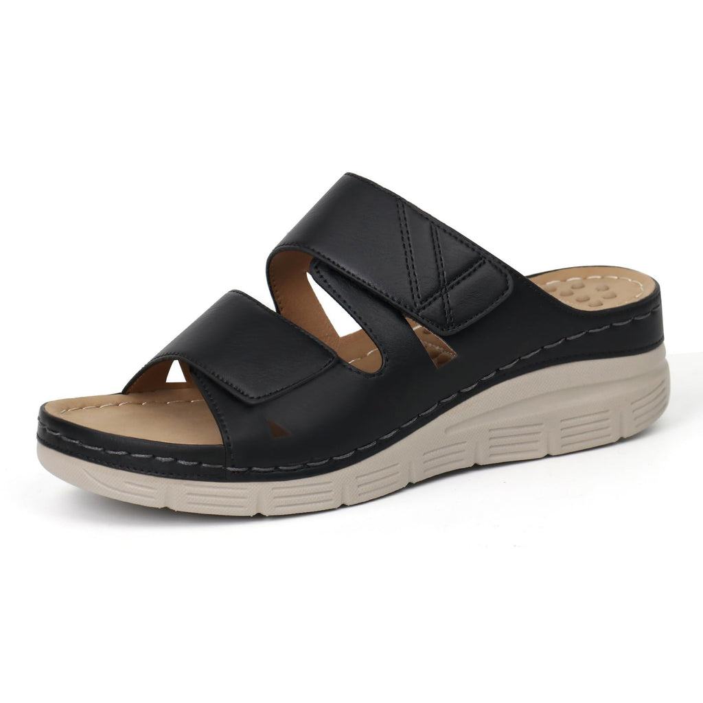 Ortho+rest Women Arch Support Slides Orthotic Walking Sandals (7, Black)