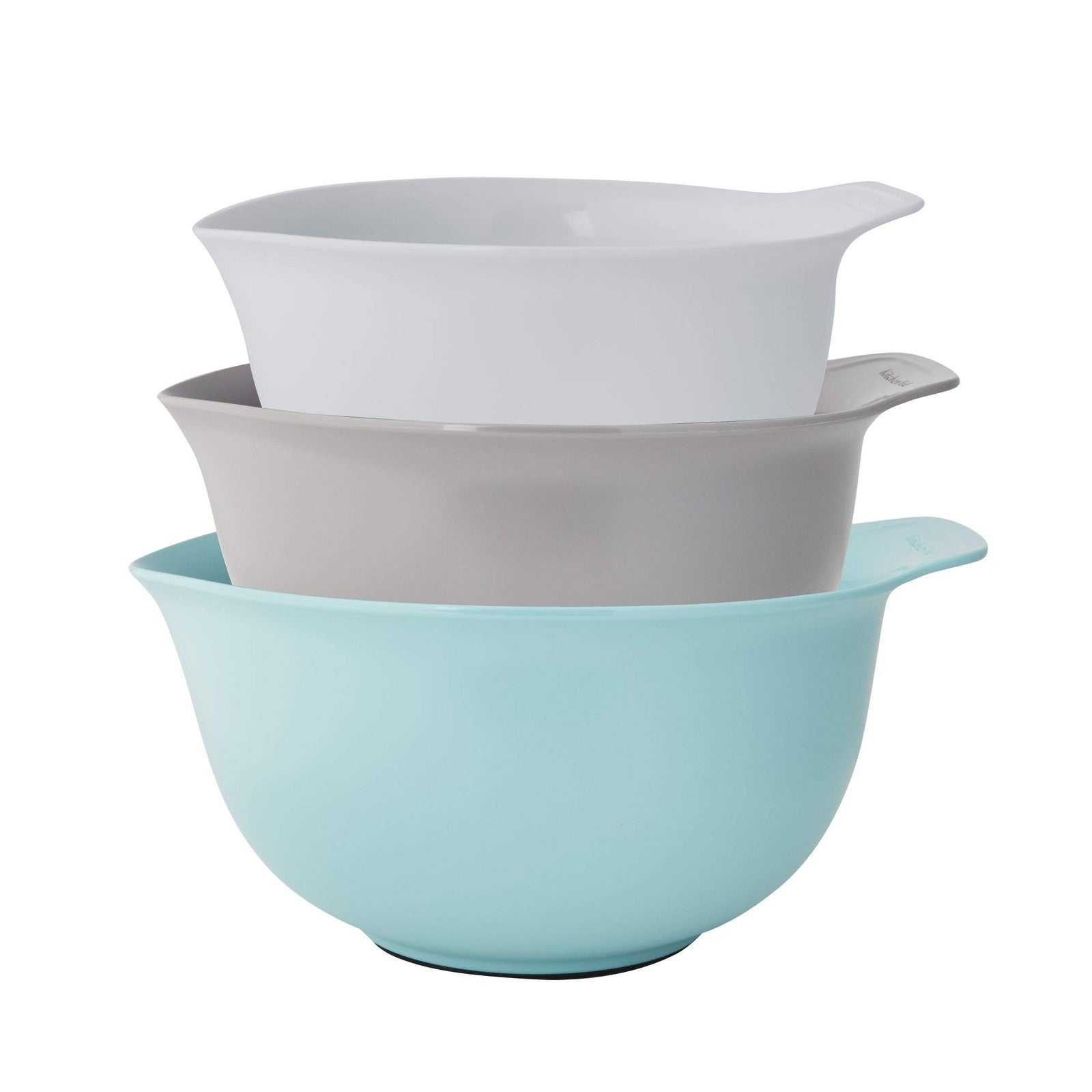 KitchenAid Mixing Bowls Set of 3, Easy Pour Spouts, Aqua Sky, Dishwasher Safe