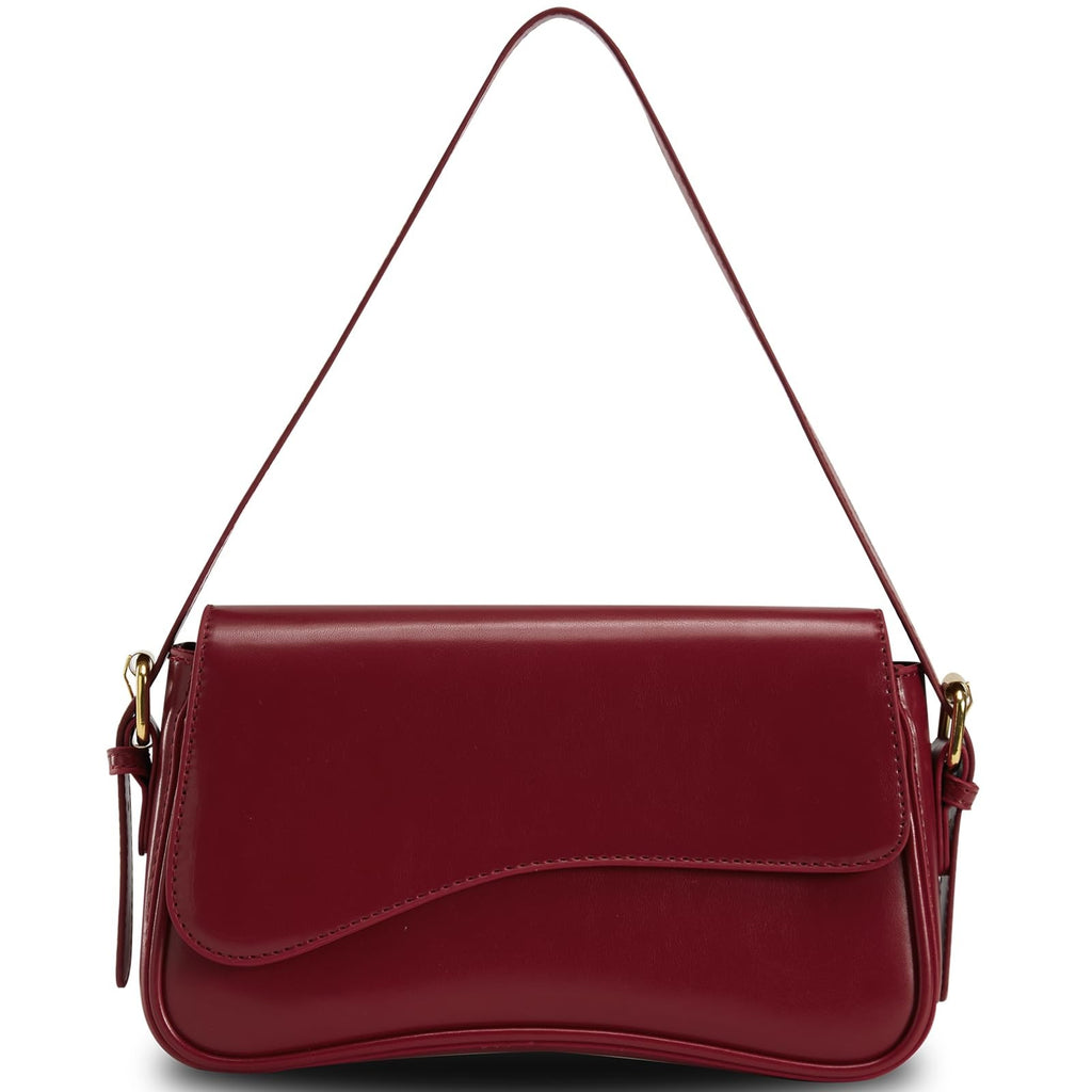 Small Red Tote Bag -  Red Y2K PU Leather Shoulder Bag w/ Adjustable Straps