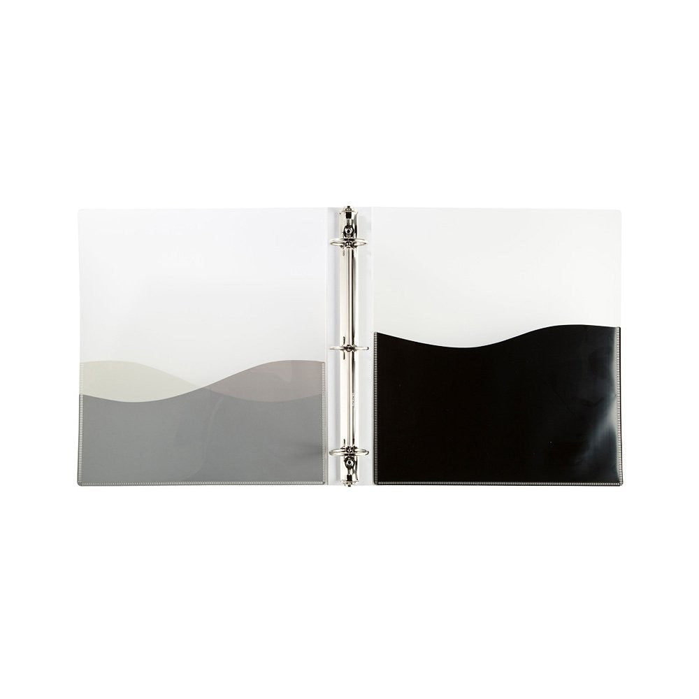 3-Ring Binder, 2" Capacity, 3 Pockets, Assorted Colors, Pack of 4