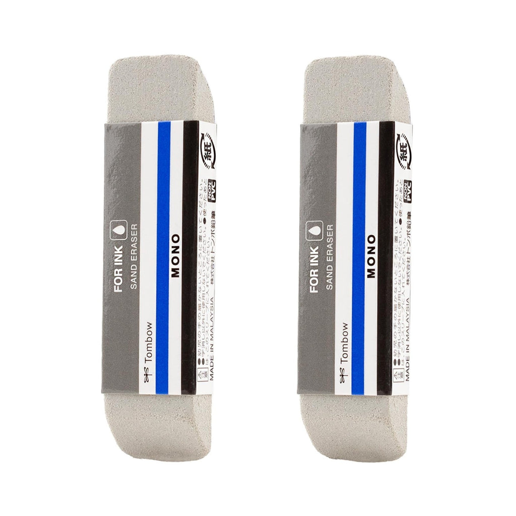2-Pack Tombow Mono Sand Eraser, Silica Eraser for Ink & Pencil Marks