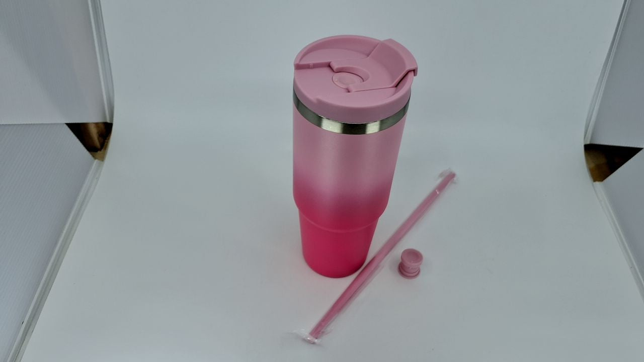 Konokyo 30 Oz Insulated Tumbler, Cherry Blossoms, Travel Mug w/ Handle