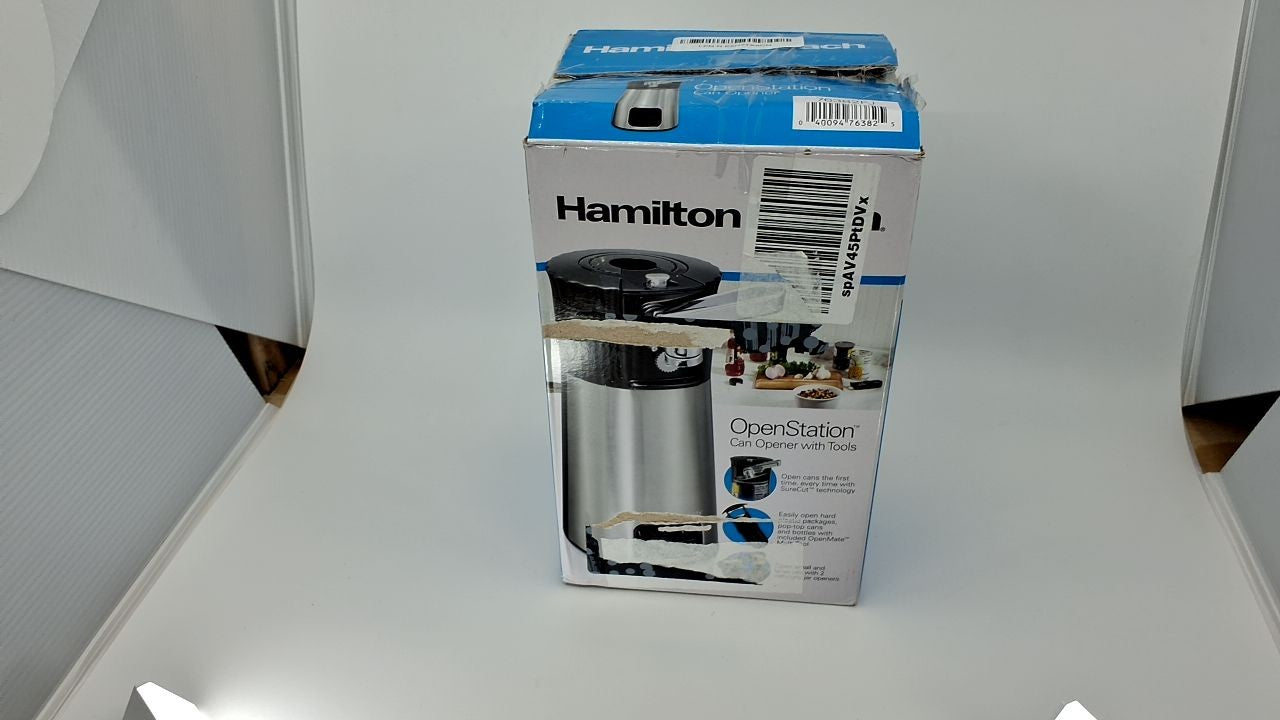 Hamilton Beach OpenStation Electric Can Opener w/ Multi Tool, Stainless Steel