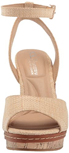 CL by Laundry Women's Beaming Cloud Patent Wedge Sandal, Natural, 7.5
