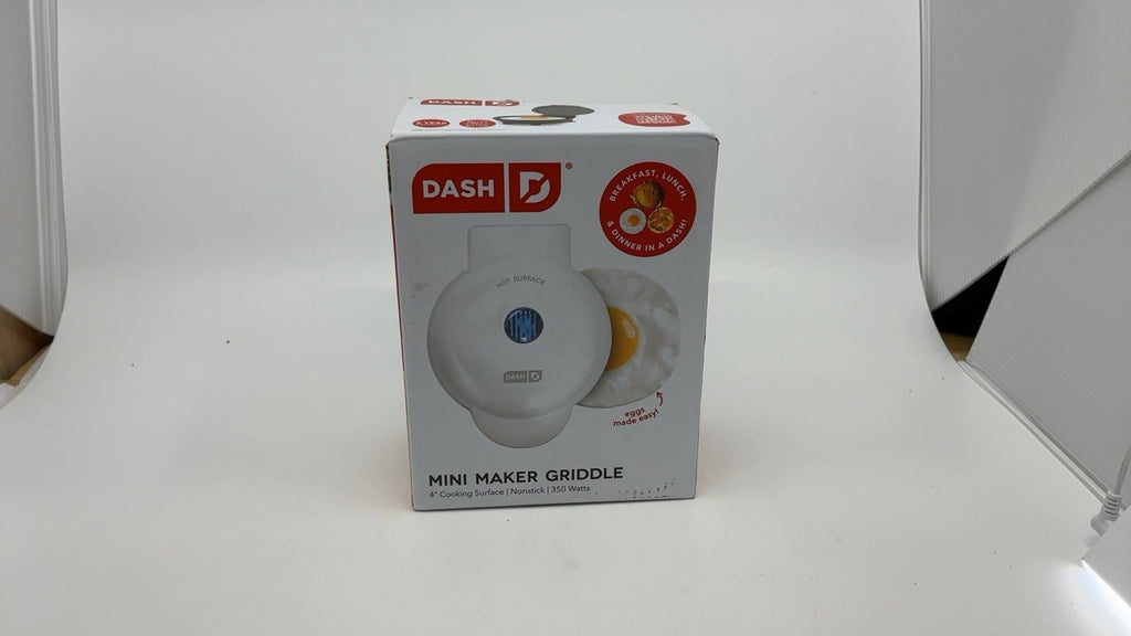 DASH Mini Maker Griddle 4 In White w/ Recipe Book - Individual Servings